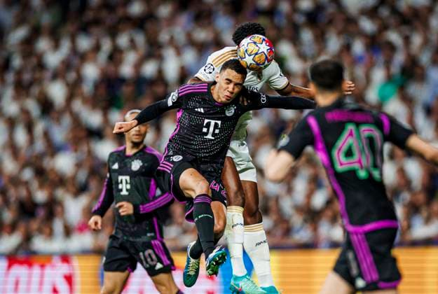 Sport Bilder des Tages Jamal Musiala 42 (FC Bayern Muenchen), Real Madrid vs. FC Bayern Muenchen, Fussball, Champions League, Halbfinale, 08.05.2024 Madrid Madrid Spanien