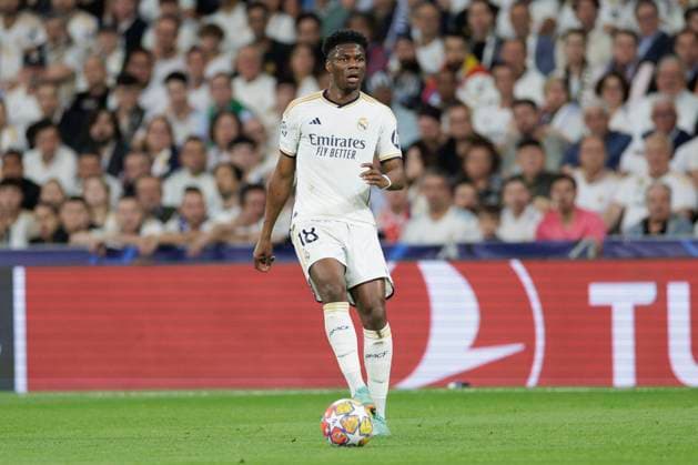 Aurelien Tchouameni 18 ( Madrid ), Real Madrid vs. FC Bayern Muenchen, Fussball, Champions League, Halbfinale, 08.05.2024 Madrid Madrid Spanien