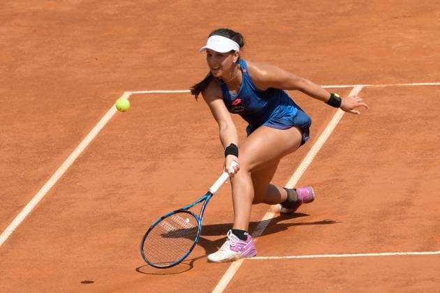 International Tennis match - Internazionali BNL d Italia Lucrezia Stefanini (ITA) during the first round against Linda Noskova (CZE) of the ATP, Tennis Herren Master 1000 Internazionali BNL D Italia tournament at Foro Italico on May 9, 2024 Fabrizio Corradetti LiveMedia Rome Italy  Copyright: xIPAxSport ABACAx