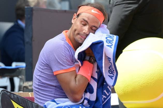 Spain Rafael Nadal during her match against Belgium Zizou Bergs at the Italian Open tennis tournament in Rome, Thursday, May 9, 2024.(Alfredo Falcone LaPresse)  Copyright: xAlfredoxFalcone LaPressex