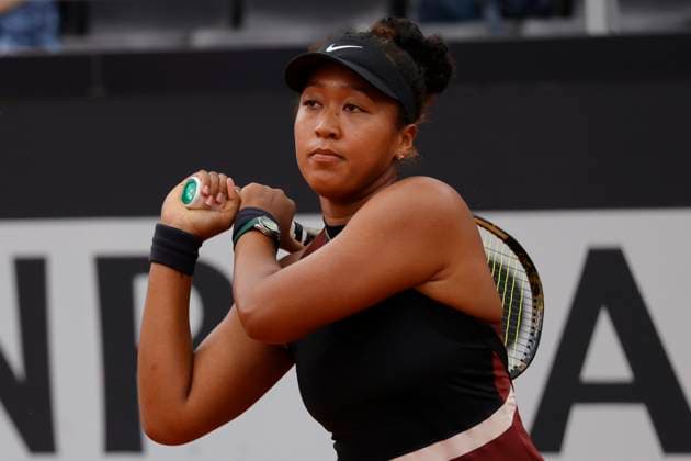 May 9, 2024, Rome, Lazio, Italy: Naomi Osaka (JPN)is playing during the first round match against Marta Kostyuk (UKR) on day Four of the Internazionali BNL D Italia 2024 at Foro Italico on May 09, 2024 in Rome, Italy. Rome Italy - ZUMAl131 20240509_zsp_l131_064 Copyright: xCiroxDexLucax
