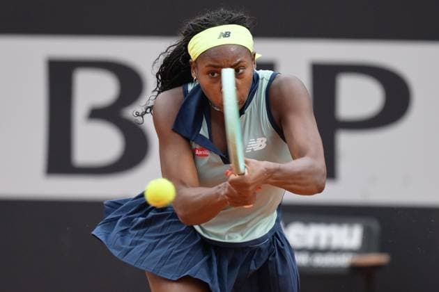 Coco Gauff (USA) during her match against Magdalena French (POL) at the Italian Open tennis tournament in Rome, Thursday, May 9, 2024.(Alfredo Falcone LaPresse)  Copyright: xAlfredoxFalcone LaPressex