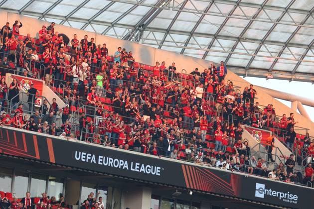 Bayer 04 Leverkusen vs. AS Roma, Fussball, Europa League, Halbfinale, Rueckspiel, 09.05.2024 Leverkusen Fans (Bayer 04 Leverkusen) Leverkusen NRW Deutschland