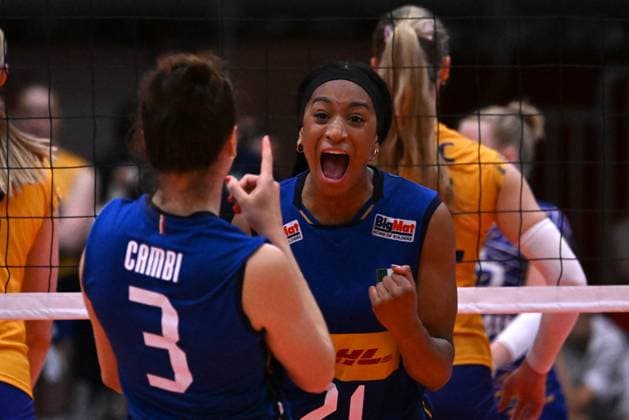 Volleyball Test Match - Test Match - Italy Women vs Sweden Actions game and players images between Italian Senior Women s national team, Nationalteam and Swedish Senior Women s National Team in the VOLLEYBALL - FRIENDLY MATCH - Test Match at PalaBancaSport di Piacenza - May 9, 2024 during Test Match - Italy Women vs Sweden, Volleyball Test Match in Piacenza, Italy, May 09 2024 Piacenza Italy  Copyright: xIPAxSport ABACAx