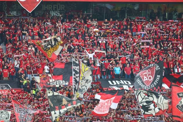 Bayer 04 Leverkusen vs. AS Roma, Fussball, Europa League, Halbfinale, Rueckspiel, 09.05.2024 Leverkusen Fans (Bayer 04 Leverkusen) Leverkusen NRW Deutschland