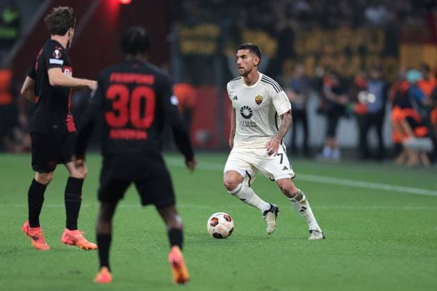 Lorenzo Pellegrini (AS Rom) beim Spiel der Europa League (Halbfinale-Rückspiel) Bayer 04 Leverkusen - AS Rom. Copyright: Thomas Pakusch