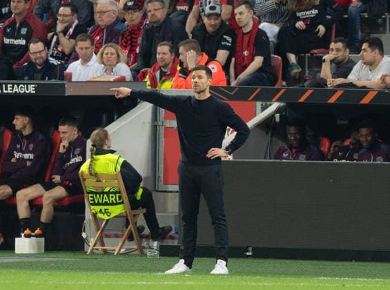 Fussball, Herren, Saison 2023 2024, Europa League (Halbfinale, Rückspiel), Bayer 04 Leverkusen - AS Rom, Trainer Xabi Alonso (Bayer 04 Leverkusen), 09.05.2024, Copyright: xSebastianxRäppold MatthiasxKochx