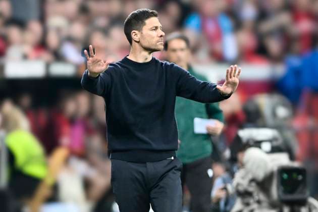 Xabi Alonso (Bayer Leverkusen) Mimik starker Gesichtsausdruck Emotion. 09.05.2024 Fussball Europa League, Bayer Leverkusen vs AS Rom, BayArena, Leverkusen, NRW Germany