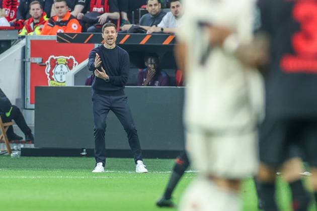 09.05.2024, Fussball, Saison 2023 2024, Europa League, Halbfinale, Bayer Leverkusen - AS Rom, Trainer Xabi Alonso (Bayer Leverkusen) Leverkusen BayArena NRW Deutschland xRHR-FOTO TRx Copyright: TimxRehbein RHR-FOTOx RHR-FOTO TR