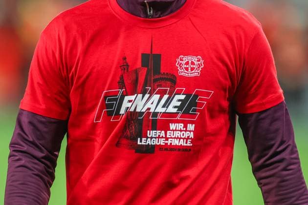 09.05.2024, Fussball, Saison 2023 2024, Europa League, Halbfinale, Bayer Leverkusen - AS Rom, T-Shirt von Bayer Leverkusen zum Einzug ins Finale in Dublin. Leverkusen BayArena NRW Deutschland xRHR-FOTO TRx Copyright: TimxRehbein RHR-FOTOx RHR-FOTO TR