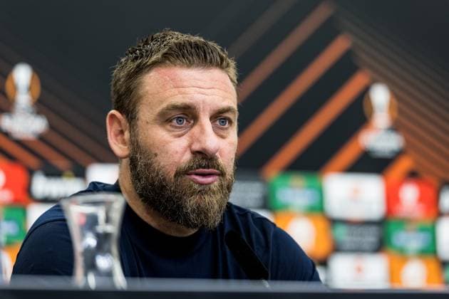 UEFA Europa League Halbfinale; Bayer 04 Leverkusen vs. AS Rom, 09.05.2024 Daniele de Rossi (Trainer AS Roma) in der Pressekonferenz UEFA Europa League: Bayer 04 Leverkusen - AS Roma, Leverkusen, BayArena am 09.05.2024 Copyright: xBEAUTIFULxSPORTS Wunderlx