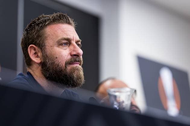 UEFA Europa League Halbfinale; Bayer 04 Leverkusen vs. AS Rom, 09.05.2024 Daniele de Rossi (Trainer AS Roma) in der Pressekonferenz UEFA Europa League: Bayer 04 Leverkusen - AS Roma, Leverkusen, BayArena am 09.05.2024 Copyright: xBEAUTIFULxSPORTS Wunderlx