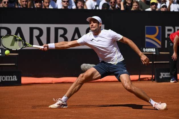 Aleksander Vukic during Alexander Zverev the match against at the Internazionali BNL d Italia 2024 tennis tournament at Foro Italico in Rome, Italy on May 10th, 2024. antoniettaxbaldassarre