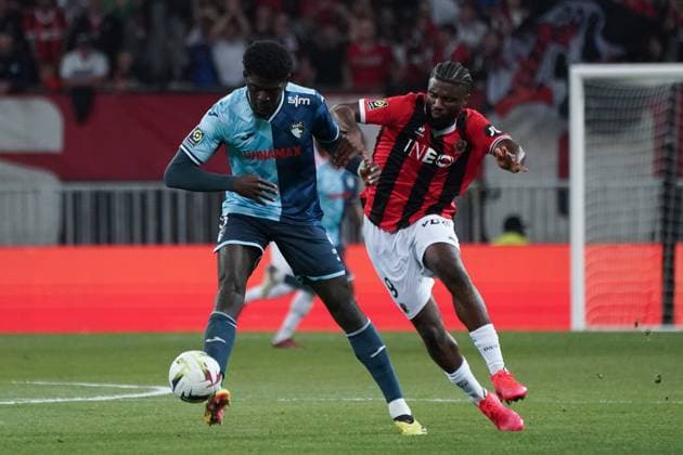 Etienne YoutÃ (Le Havre AC) - Terem Moffi (OGC Nice) FOOTBALL : OGC Nice vs Le Havre - Ligue 1 Uber Eats - Nice - 10 05 2024 NorbertScanella Panoramic 