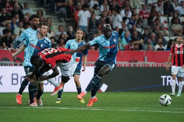 Antoine Alpha Mendy (OGC Nice) - Abdoulaye TourÃ (Le Havre AC) FOOTBALL : OGC Nice vs Le Havre - Ligue 1 Uber Eats - Nice - 10 05 2024 NorbertScanella Panoramic 