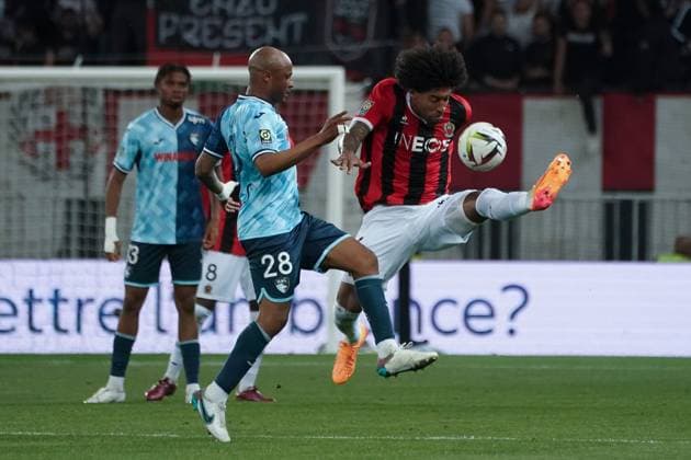 AndrÃ Ayew (Le Havre AC) - Dante (OGC Nice) FOOTBALL : OGC Nice vs Le Havre - Ligue 1 Uber Eats - Nice - 10 05 2024 NorbertScanella Panoramic 