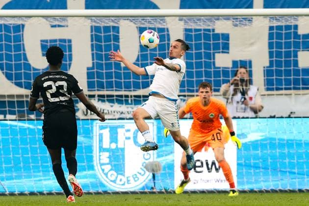 Baris Atik (1. FC Magdeburg,23) - 2. Fußball Bundesliga Saison 2023-2024 1. FC Magdeburg vs. SpVgg Greuther Fürth in der MDCC Arena in Magdeburg - Aktion,Fußball,Mann,Männer,Deutschland,10.05.2024