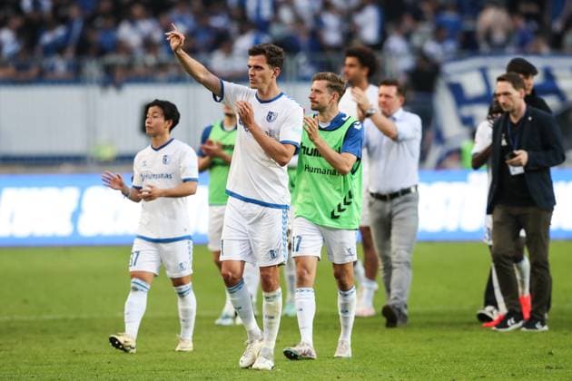 Tobias Müller (1. FC Magdeburg,21) - 2. Fußball Bundesliga Saison 2023-2024 1. FC Magdeburg vs. SpVgg Greuther Fürth in der MDCC Arena in Magdeburg - Aktion,Fußball,Mann,Männer,Deutschland,10.05.2024