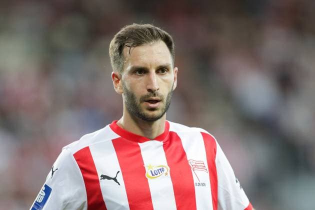 Cracovia Krakow Vs Gornik Zabrze in Krakow, Poland - 03 May 2024 Otar Kakabadze of Cracovia Krakow seen during the Polish PKO Ekstraklasa League 2023 2024 football match between Cracovia Krakow and Gornik Zabrze at Cracovia Stadium. Final score; Cracovia Krakow 5:0 Gornik Zabrze. Krakow Poland Copyright: xGrzegorzxWajdax xSOPAxImagesx Cracovia-Gornik_03052024_34