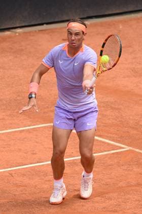 Rafael Nadal of Spain during the match against Hubert Hurkacz Poland at the Internazionali BNL d Italia 2024 tennis tournament at Foro Italico in Rome, Italy on May 11th, 2024. antoniettaxbaldassarre