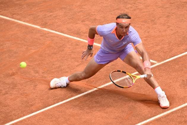 Rafael Nadal of Spain during the match against Hubert Hurkacz Poland at the Internazionali BNL d Italia 2024 tennis tournament at Foro Italico in Rome, Italy on May 11th, 2024. antoniettaxbaldassarre