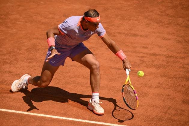 Rafael Nadal of Spain during the match against Hubert Hurkacz Poland at the Internazionali BNL d Italia 2024 tennis tournament at Foro Italico in Rome, Italy on May 11th, 2024. antoniettaxbaldassarre