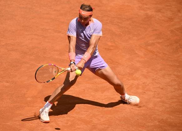 Rafael Nadal of Spain during the match against Hubert Hurkacz Poland at the Internazionali BNL d Italia 2024 tennis tournament at Foro Italico in Rome, Italy on May 11th, 2024. antoniettaxbaldassarre