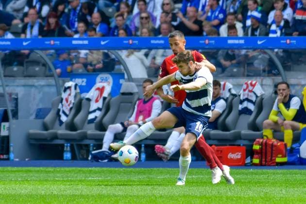 11.05.2024, xlakx, Fussball 2.Bundesliga, Hertha BSC Berlin - 1.FC Kaiserslautern emspor, v.l. Kenny Prince Redondo (1.FC Kaiserslautern 11),Jonjoe Kenny (Hertha BSC 16),z (DFL DFB REGULATIONS PROHIBIT ANY USE OF PHOTOGRAPHS as IMAGE SEQUENCES and or QUASI-VIDEO) Daniel Lakomski Jan Huebner Berlin