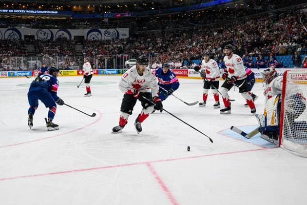 PRAGUE, CZECH REPUBLIC - 11 MAY, 2024: the Ice hockey, Eishockey game of IIHF 2024 World Championship, WM, Weltmeisterschaft Canada vs. Great Britain at O2 Arena  Copyright: xVITALIIxKLIUIEVx