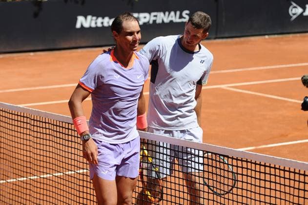 Foto IPP Cavaliere Emiliano. Roma 11 05 2024. Tennis Internazionali d Italia 2024. Nella foto: Rafael Nadal e Hubert Hurkacz. Italy Photo Press - World Copyright italy ITALY  Copyright: xR4924_italyphotopressx