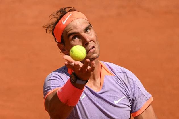 Sport Bilder des Tages Rafael Nadal of Spain during the match against Hubert Hurkacz Poland at the Internazionali BNL d Italia 2024 tennis tournament at Foro Italico in Rome, Italy on May 11th, 2024. antoniettaxbaldassarre