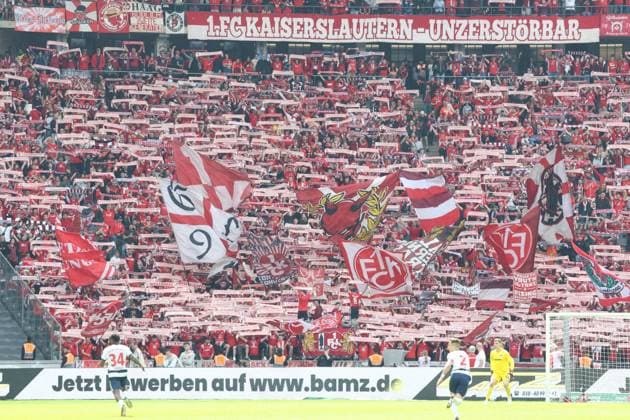 DEU, DFL, 2. FBL, Hertha BSC vs. 1.FC Kaiserslautern, 11.05.2024, Berliner Olympiastadion, Berlin, DEU, DFL, 2. FBL, Hertha BSC vs. 1.FC Kaiserslautern, im Bild Kaiserslautern-Fanblock DFL - regulations prohibit any use of Photographs as image sequences and or quasi-video Foto: Juergen Engler nordphoto GmbH