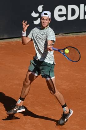 Jack Draper of Great Bretain during the match against Daniil Medvedev of Russia at the Internazionali BNL d Italia 2024 tennis tournament at Foro Italico in Rome, Italy on May 11th, 2024. antoniettaxbaldassarre