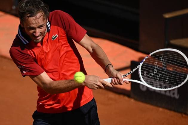 Daniil Medvedev of Russia during the match against Jack Draper of Great Bretain at the Internazionali BNL d Italia 2024 tennis tournament at Foro Italico in Rome, Italy on May 11th, 2024. antoniettaxbaldassarre