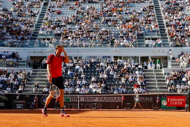 May 11, 2024, Rome, ITALY: Daniil Medvedev of Russia during his men s singles 2nd round match against Jack Draper of the UK (not pictured) at the Italian Open tennis tournament in Rome, Italy, 11 May 2024. ANSA FABIO FRUSTACI Italian Open tennis tournament  - ZUMAa110 20240511_zaf_a110_033 Copyright: xFabioxFrustacix