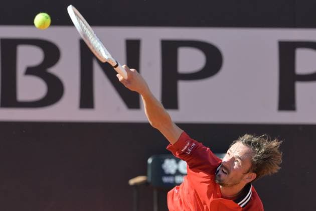 Daniil Medvedev (RUS)Jack Draper (GBR) during her match against Jack Draper (GBR) at the Italian Open tennis tournament in Rome, Thursday, May 11, 2024.(Alfredo Falcone LaPresse)  Copyright: xAlfredoxFalcone LaPressex