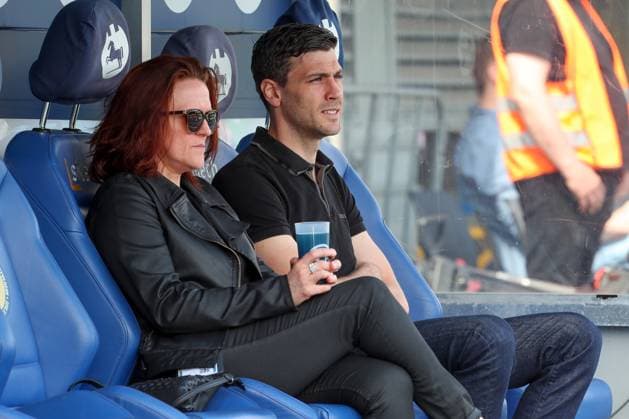 12.05.2024, xtgx, Fussball - 2.Bundesliga, Eintracht Braunschweig - SV Wehen Wiesbaden emspor, v.l. Nicole Kumpis (Braunschweig), Benjamin Kessel, Sportdirektor (DFL DFB REGULATIONS PROHIBIT ANY USE OF PHOTOGRAPHS as IMAGE SEQUENCES and or QUASI-VIDEO) Braunschweig