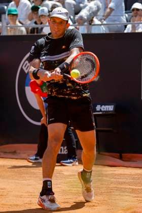 May 12, 2024, Rome, ITALY: Francesco Passaro of Italy in action during his men s singles 3rd round match against Nuno Borges of Portugal (not pictured) at the Italian Open tennis tournament in Rome, Italy, 12 May 2024. ANSA FABIO FRUSTACI Italian Open tennis tournament  - ZUMAa110 20240512_zaf_a110_023 Copyright: xFabioxFrustacix