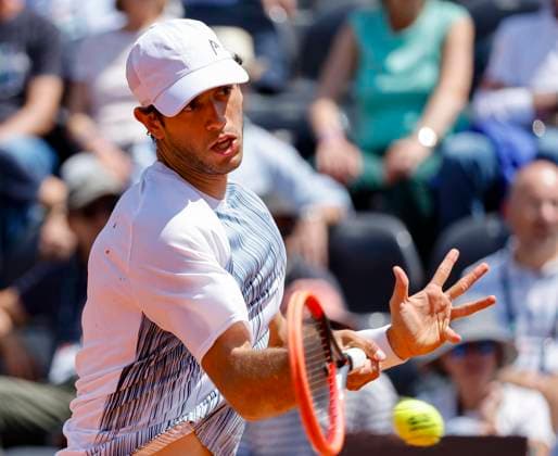May 12, 2024, Rome, ITALY: Nuno Borges of Portugal in action during his men s singles 3rd round match against Francesco Passaro of Italy (not pictured) at the Italian Open tennis tournament in Rome, Italy, 12 May 2024. ANSA FABIO FRUSTACI Italian Open tennis tournament  - ZUMAa110 20240512_zaf_a110_026 Copyright: xFabioxFrustacix