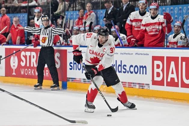 PRAGUE, CZECH REPUBLIC - MAY 12: John Tavares of Canada in action during the preliminary round match between Denmark and Canada at Prague Arena on May 12, 2024 in Prague, Czech Republic. Prague Prague Arena Czech Republic Copyright: xJustPictures.ch AndreaxBrancax jp-en-EuSpIm-AB_12052024_AAB_0624