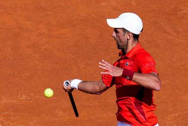 Internazionali BNL D Italia 2024 - Day Seven Novak Djokovic of Serbia in action against Alejandro Tabilo of Chile during the Men s Singles match on Day Seven of Internazionali BNL D Italia 2024 at Foro Italico on May 12, 2024 in Rome, Italy. Rome Foro Italico Lazio Italy Copyright: xGiuseppexMaffiax IBI_Day7_Djokovic-Tabilo_024