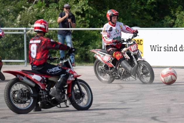 Halle, Deutschland 13. April 2024: Motoball Bundesliga Nord - 2023 2024 - 1.MBC 70 90 Halle Neustadt vs. MSC Jarmen Enroco Wochatz (Halle) Motoball Stadion Sachsen-Anhalt