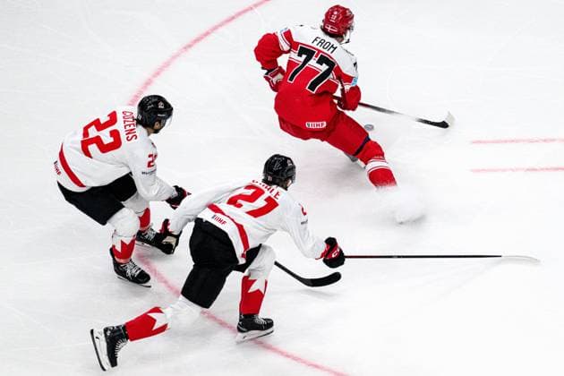 PRAGUE, CZECH REPUBLIC - 12 MAY, 2024: the Ice hockey, Eishockey game of IIHF 2024 World Championship, WM, Weltmeisterschaft Denmark vs. Canada at O2 Arena  Copyright: xVITALIIxKLIUIEVx