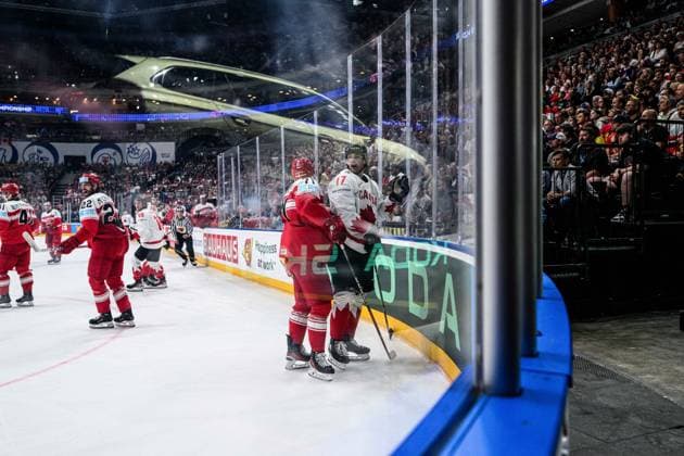PRAGUE, CZECH REPUBLIC - 12 MAY, 2024: the Ice hockey, Eishockey game of IIHF 2024 World Championship, WM, Weltmeisterschaft Denmark vs. Canada at O2 Arena  Copyright: xVITALIIxKLIUIEVx