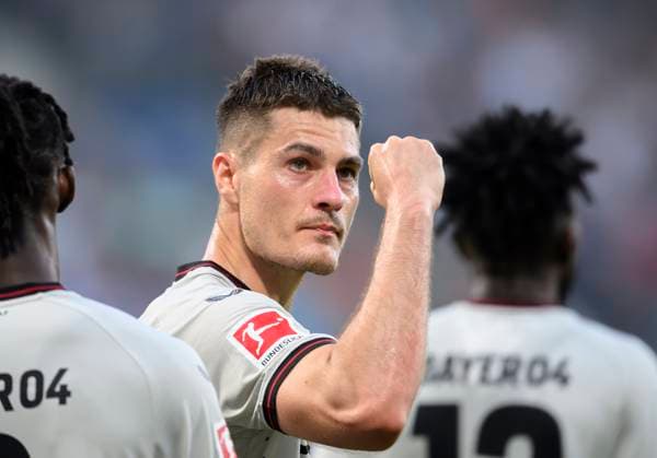 Jubel Patrik SCHICK (LEV) nach seinem tor zum 0:1 Fussball 1. Bundesliga, 33.Spieltag, VfL Bochum (BO) - Bayer 04 Leverkusen (LEV), am 12.05.2024 in Bochum Deutschland. DFL regulations prohibit any use of photographs as image sequences and or quasi-video Â