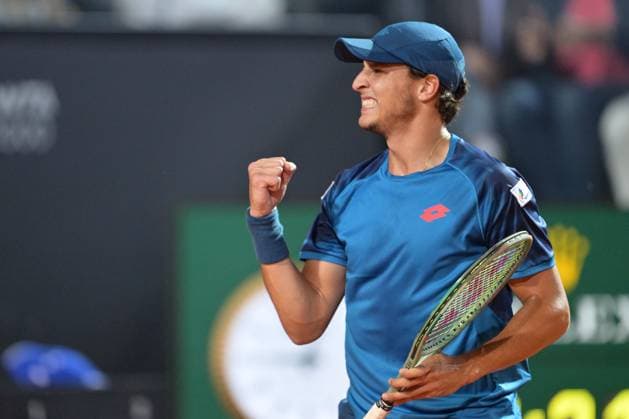 Luciano Darderi (ITA) during her match against Alexander Zverev (GER) at the Italian Open tennis tournament in Rome, Sunday, May 12, 2024.(Alfredo Falcone LaPresse)  Copyright: xAlfredoxFalcone LaPressex