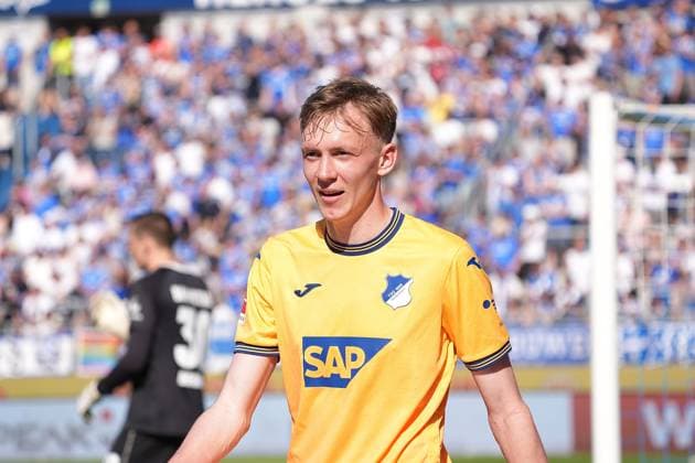 12.05.2024, Merck-Stadion am Böllenfalltor, Darmstadt, GER, 1.FBL, SV Darmstadt 98 vs TSG 1899 Hoffenheim , DFL regulations prohibit any use of photographs as image sequences and or quasi-video. im Bild Maximilian Beier (Hoffenheim) Defodi-506_20240512_hbr_4136