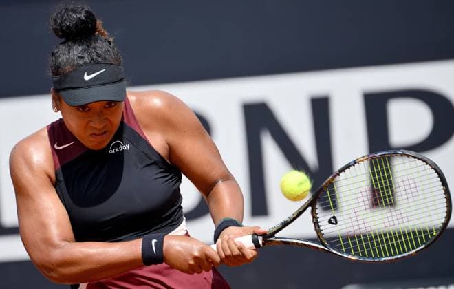 May 13, 2024, Rome: Naomi Osaka of Japan in action during her women s singles fourth round match against Qinwen Zheng of China at the Italian Open tennis tournament in Rome, Italy, 13 May 2024. ANSA ETTORE FERRARI. Italian Open tennis tournament  - ZUMAa110 20240513_zaf_a110_004 Copyright: xEttorexFerrarix