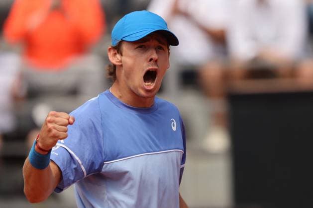 Tennis: ATP, Tennis Herren 1000 Internazionali di Tennis in Rome at Foro Italico. Match F.AUGER-ALIASSIME VS A.DE.MINAUR Rome, Italy 13.05.2024: F.AUGER-ALIASSIME (can) VS A.DE.MINAUR (aus) during Internazionali BNL 2024 Men s Atp 1000 Open tennis tournament in Rome at Grand Stand Arena . Rome italy Italy  Copyright: xIPAxSport ABACAx