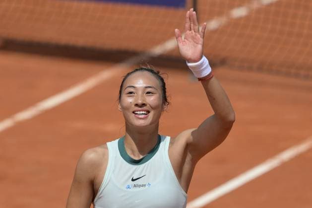 Qinwen Zheng (CHN) during her match against Naomi Osaka (JPN)) at the Italian Open tennis tournament in Rome, Monday, May 13, 2024.(Alfredo Falcone LaPresse)  Copyright: xAlfredoxFalcone LaPressex